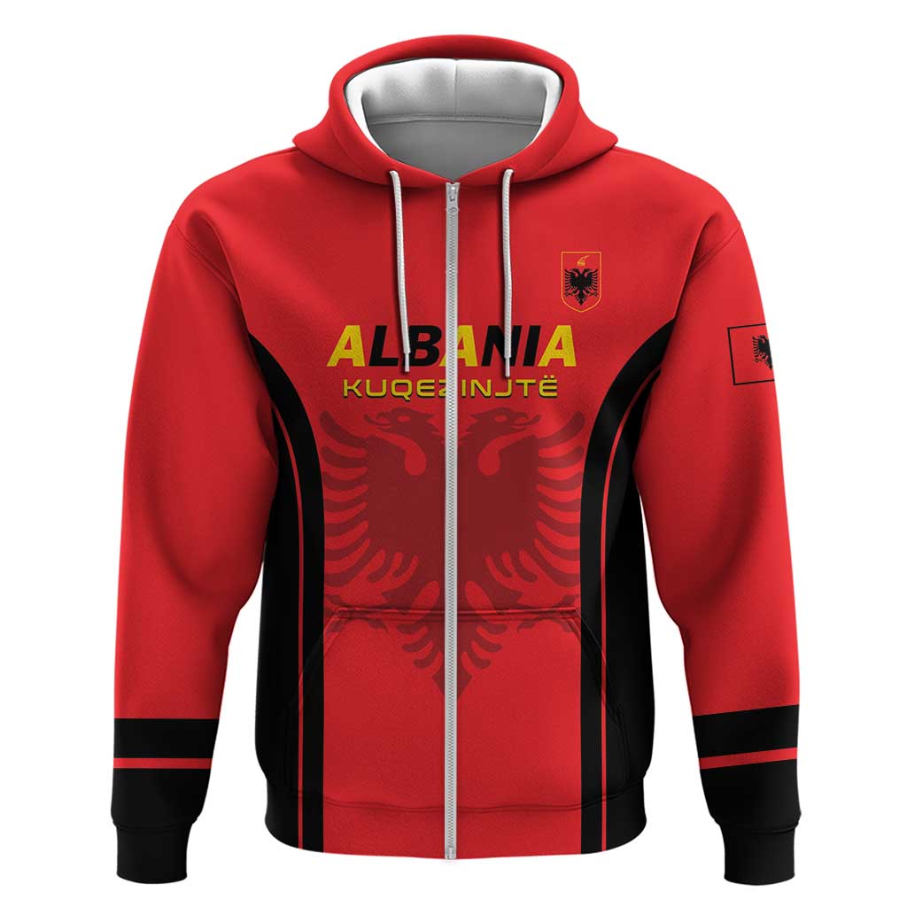 Custom Albania 2024 Football Hoodie Come On Kuqezinjte - Wonder Print Shop