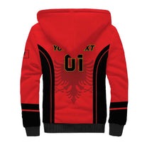 Custom Albania 2024 Football Sherpa Hoodie Come On Kuqezinjte - Wonder Print Shop