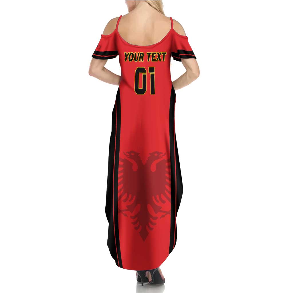 Custom Albania 2024 Football Summer Maxi Dress Come On Kuqezinjte - Wonder Print Shop