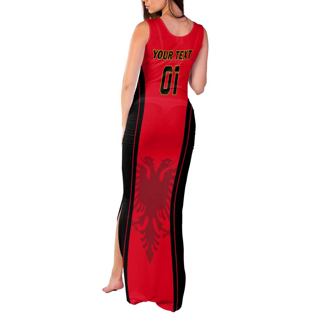 Custom Albania 2024 Football Tank Maxi Dress Come On Kuqezinjte - Wonder Print Shop