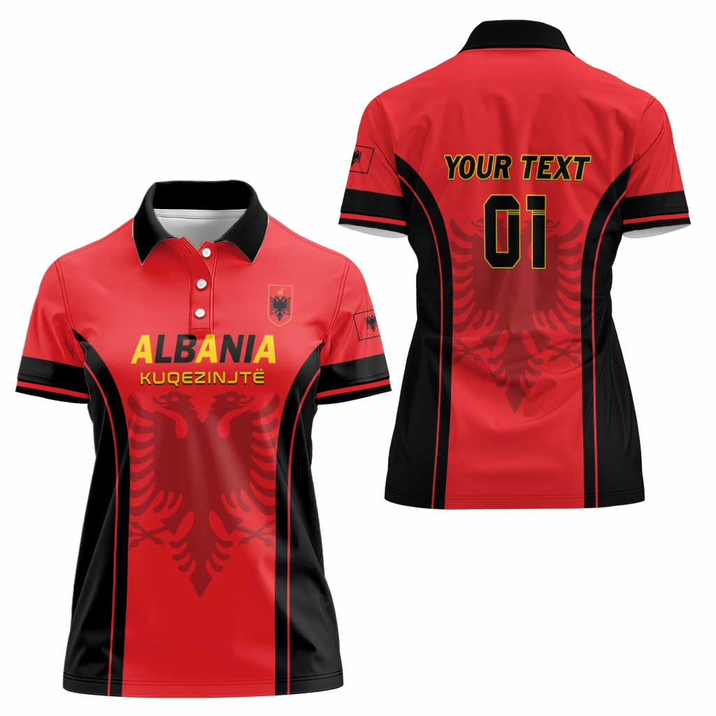Custom Albania 2024 Football Women Polo Shirt Come On Kuqezinjte - Wonder Print Shop