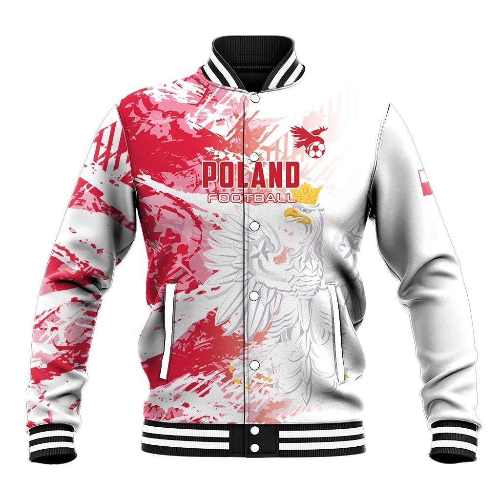 Custom Poland 2024 Football Baseball Jacket Orly Go Champions - Wonder Print Shop