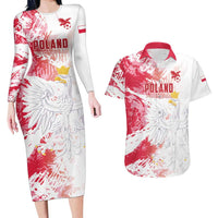 Custom Poland 2024 Football Couples Matching Long Sleeve Bodycon Dress and Hawaiian Shirt Orly Go Champions - Wonder Print Shop