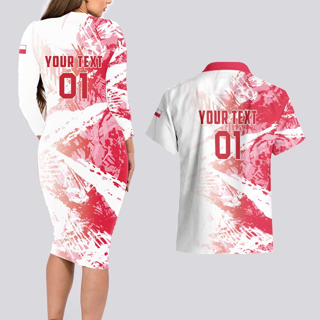 Custom Poland 2024 Football Couples Matching Long Sleeve Bodycon Dress and Hawaiian Shirt Orly Go Champions - Wonder Print Shop