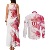 Custom Poland 2024 Football Couples Matching Tank Maxi Dress and Long Sleeve Button Shirt Orly Go Champions - Wonder Print Shop