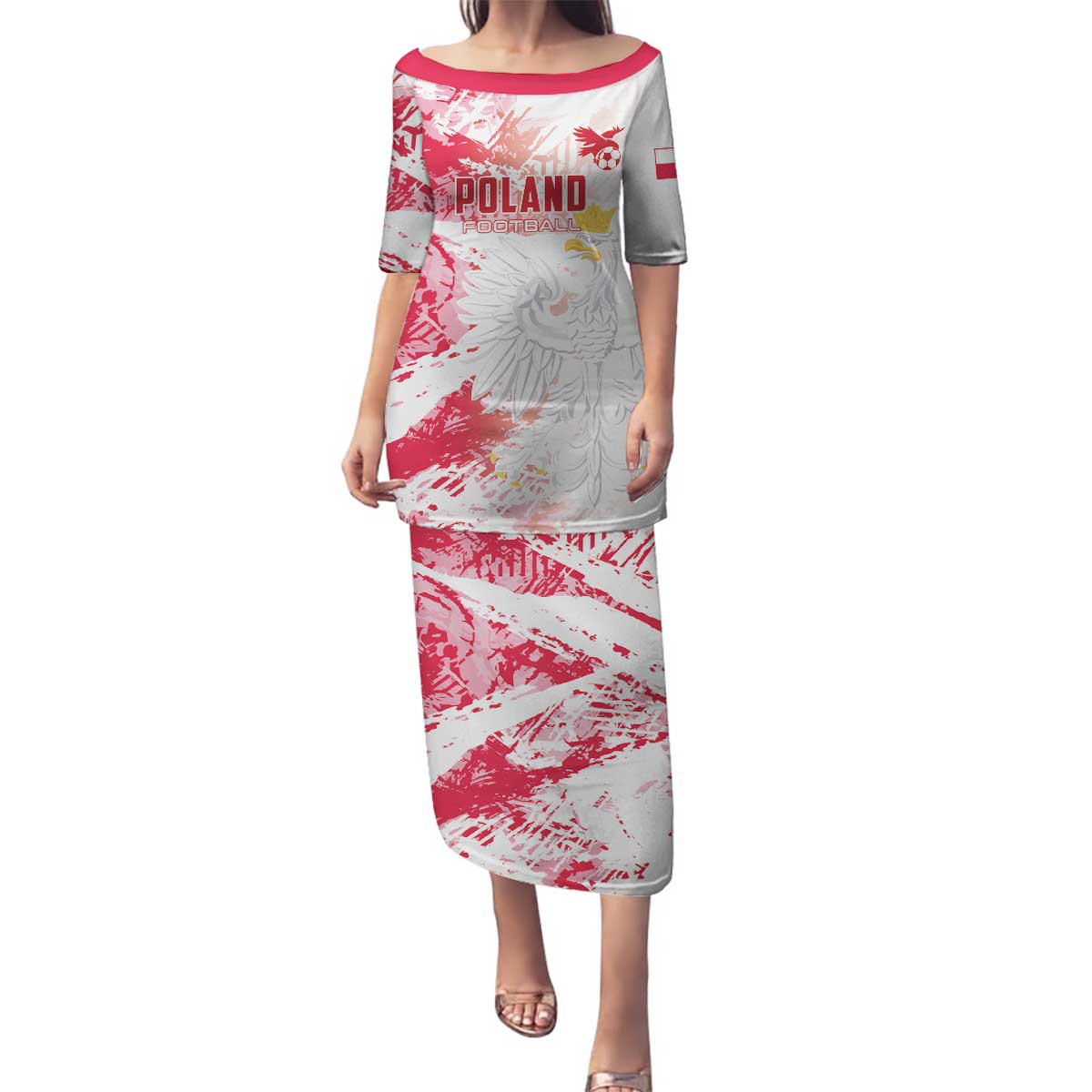 Custom Poland 2024 Football Family Matching Puletasi and Hawaiian Shirt Orly Go Champions - Wonder Print Shop