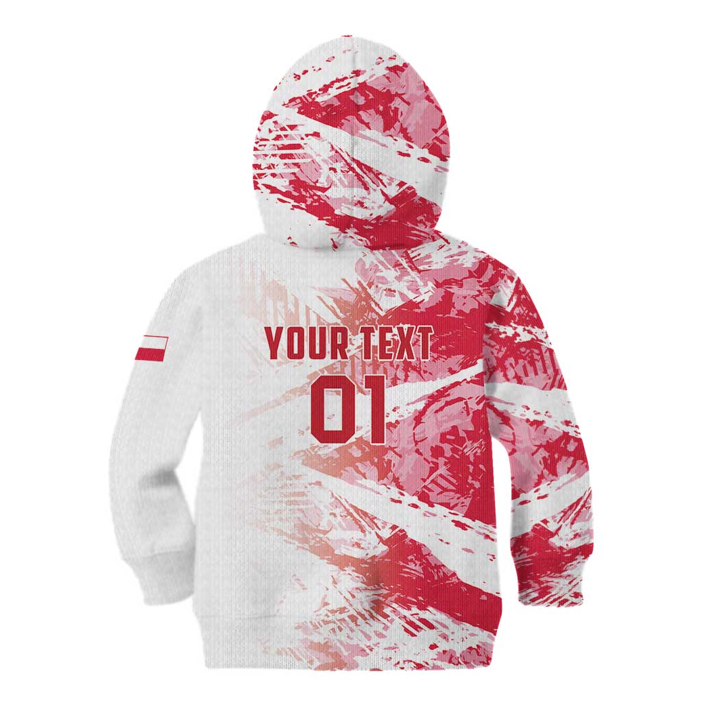 Custom Poland 2024 Football Kid Hoodie Orly Go Champions - Wonder Print Shop