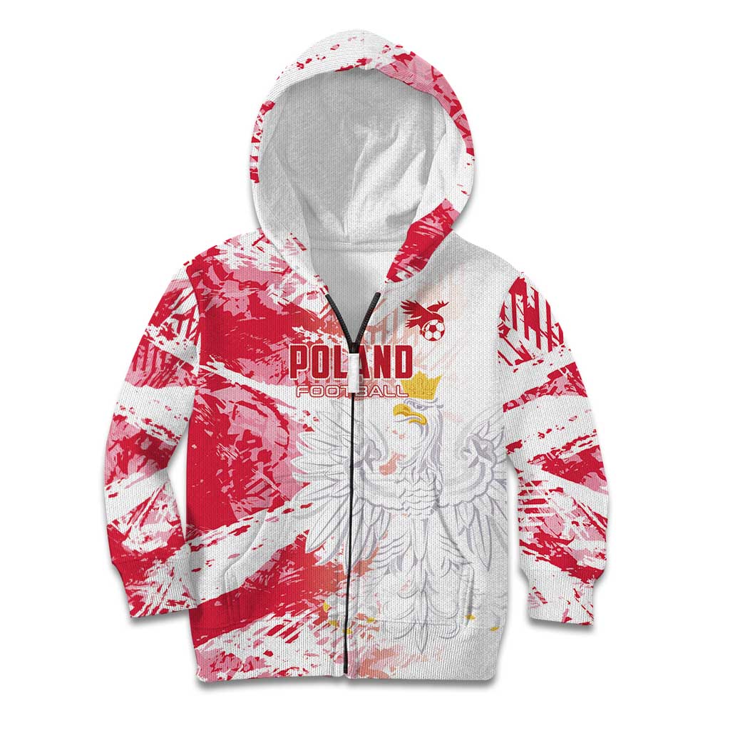 Custom Poland 2024 Football Kid Hoodie Orly Go Champions - Wonder Print Shop