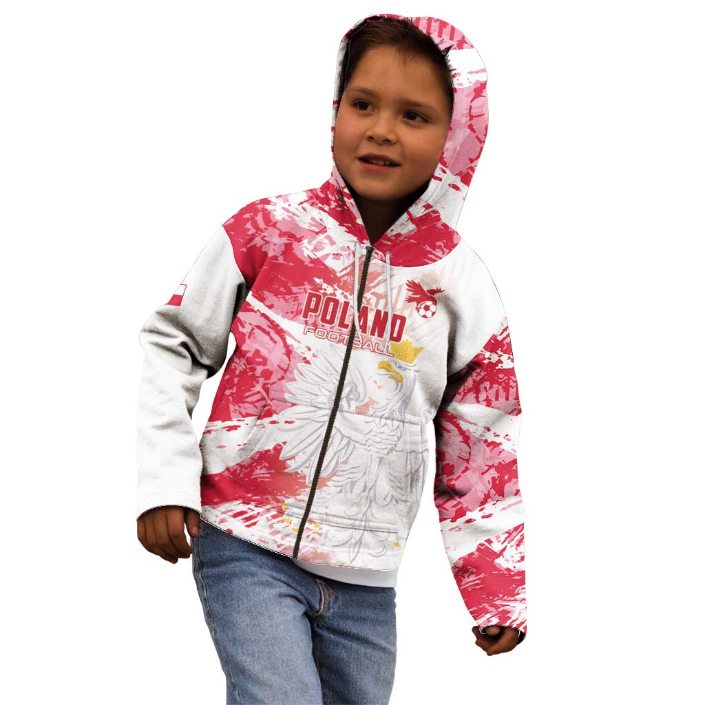 Custom Poland 2024 Football Kid Hoodie Orly Go Champions - Wonder Print Shop