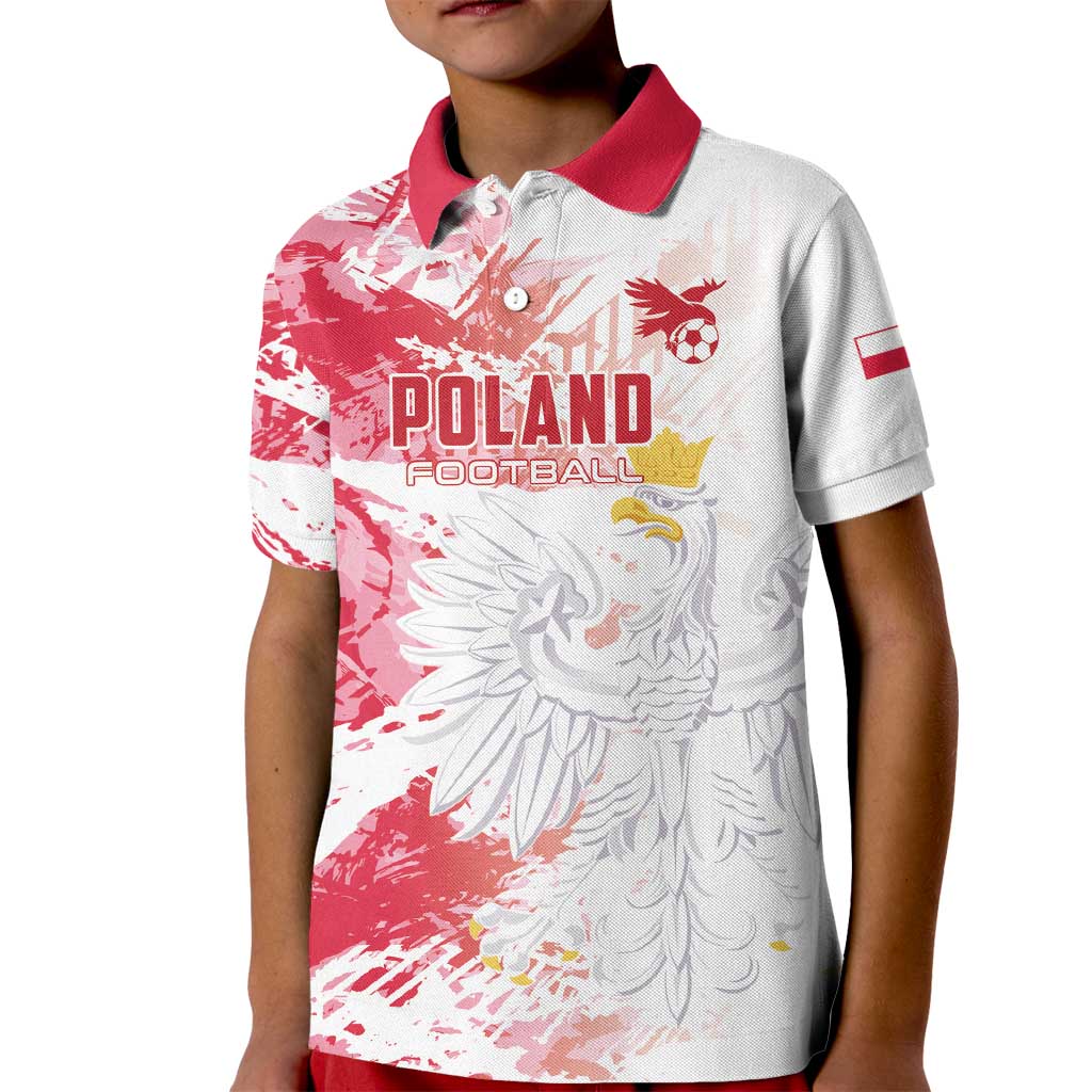 Custom Poland 2024 Football Kid Polo Shirt Orly Go Champions - Wonder Print Shop