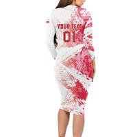 Custom Poland 2024 Football Long Sleeve Bodycon Dress Orly Go Champions - Wonder Print Shop