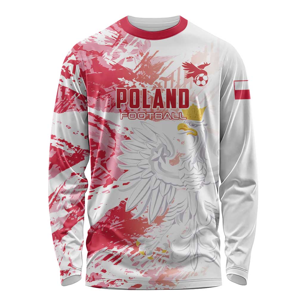 Custom Poland 2024 Football Long Sleeve Shirt Orly Go Champions - Wonder Print Shop