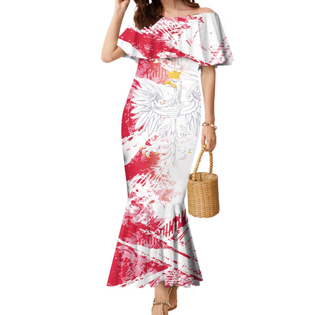 Custom Poland 2024 Football Mermaid Dress Orly Go Champions - Wonder Print Shop
