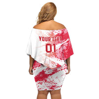 Custom Poland 2024 Football Off Shoulder Short Dress Orly Go Champions - Wonder Print Shop