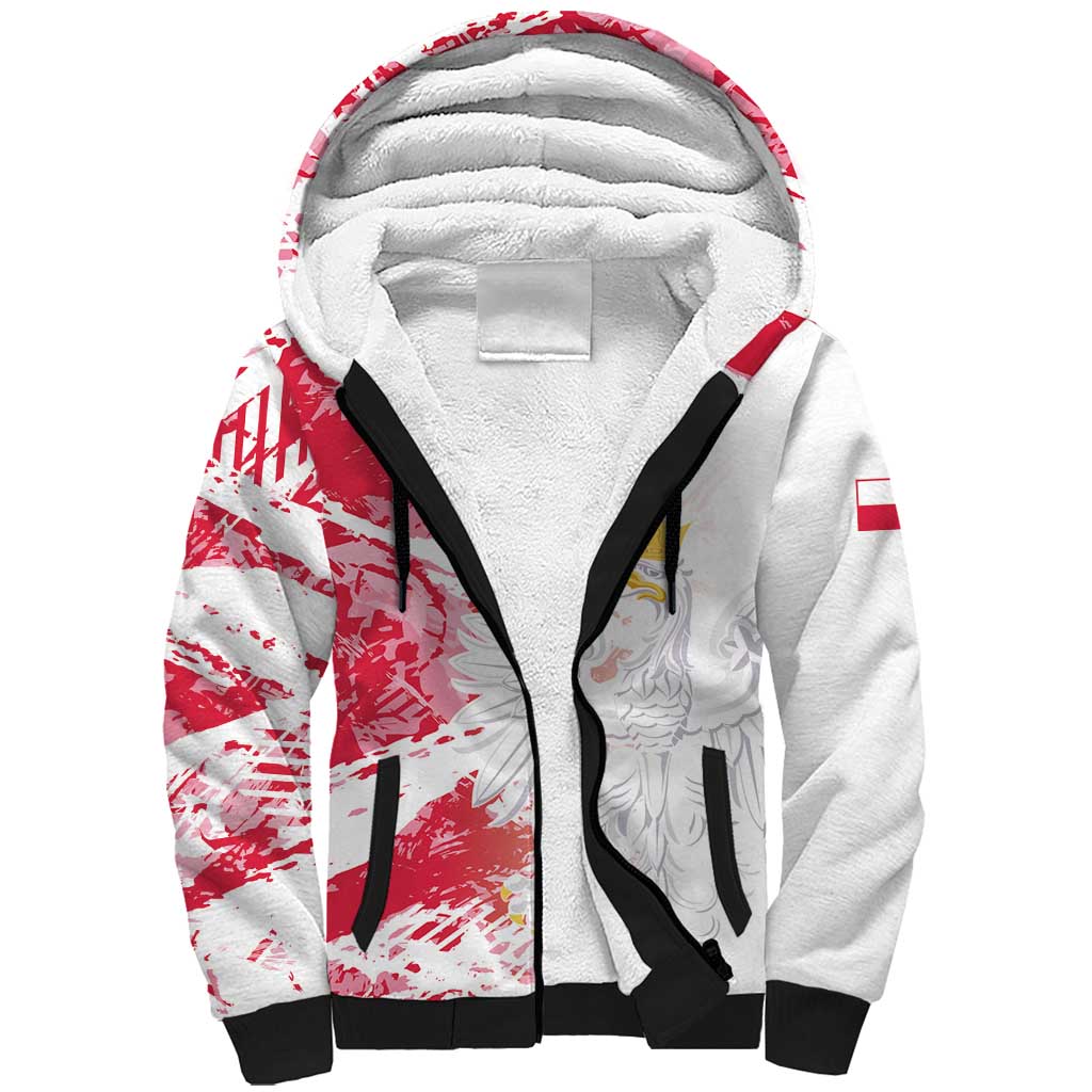 Custom Poland 2024 Football Sherpa Hoodie Orly Go Champions - Wonder Print Shop