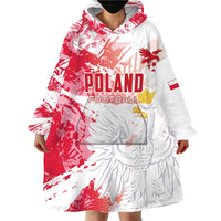 Custom Poland 2024 Football Wearable Blanket Hoodie Orly Go Champions - Wonder Print Shop