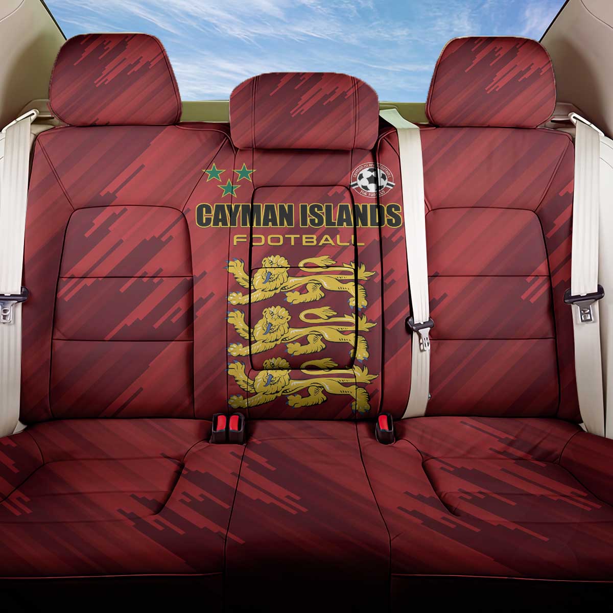Football Cayman Islands Back Car Seat Cover The Turtles Come On - Wonder Print Shop