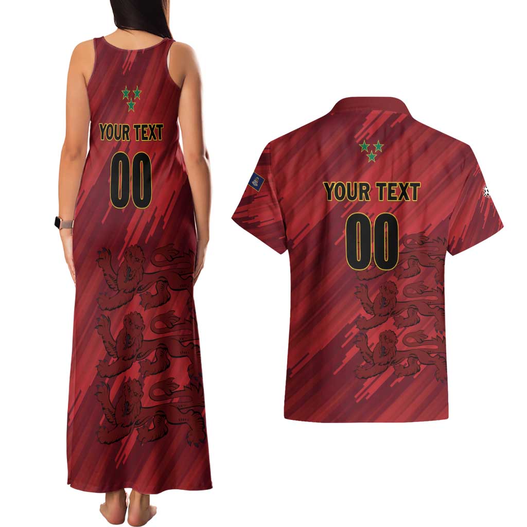 Custom Football Cayman Islands Couples Matching Tank Maxi Dress and Hawaiian Shirt The Turtles Come On - Wonder Print Shop