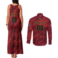 Custom Football Cayman Islands Couples Matching Tank Maxi Dress and Long Sleeve Button Shirt The Turtles Come On - Wonder Print Shop