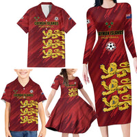 Custom Football Cayman Islands Family Matching Long Sleeve Bodycon Dress and Hawaiian Shirt The Turtles Come On - Wonder Print Shop