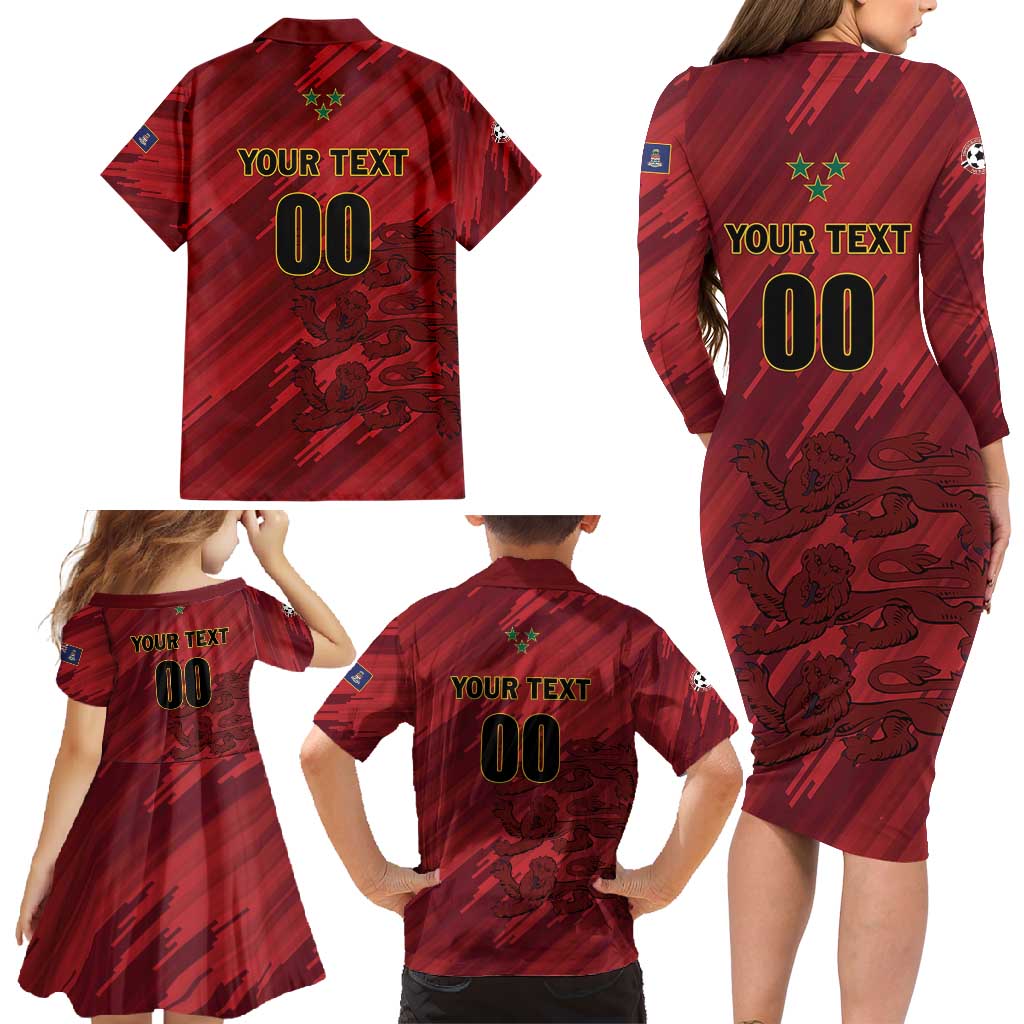Custom Football Cayman Islands Family Matching Long Sleeve Bodycon Dress and Hawaiian Shirt The Turtles Come On - Wonder Print Shop