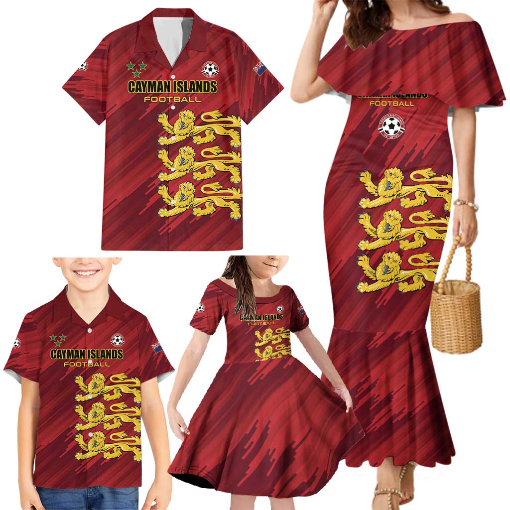 Custom Football Cayman Islands Family Matching Mermaid Dress and Hawaiian Shirt The Turtles Come On - Wonder Print Shop