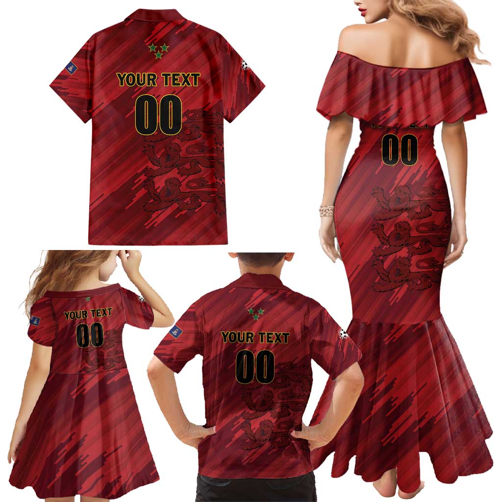 Custom Football Cayman Islands Family Matching Mermaid Dress and Hawaiian Shirt The Turtles Come On - Wonder Print Shop