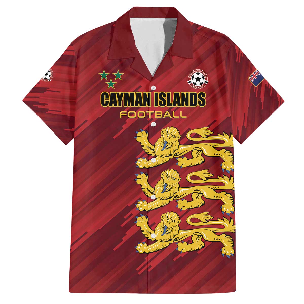Custom Football Cayman Islands Family Matching Off The Shoulder Long Sleeve Dress and Hawaiian Shirt The Turtles Come On - Wonder Print Shop