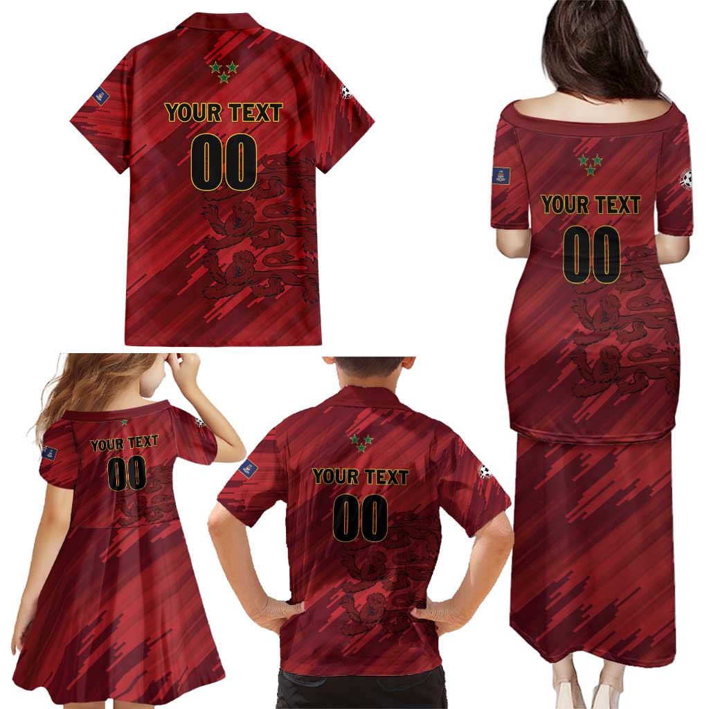 Custom Football Cayman Islands Family Matching Puletasi and Hawaiian Shirt The Turtles Come On - Wonder Print Shop