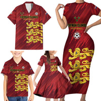 Custom Football Cayman Islands Family Matching Short Sleeve Bodycon Dress and Hawaiian Shirt The Turtles Come On - Wonder Print Shop