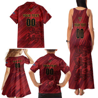 Custom Football Cayman Islands Family Matching Tank Maxi Dress and Hawaiian Shirt The Turtles Come On - Wonder Print Shop