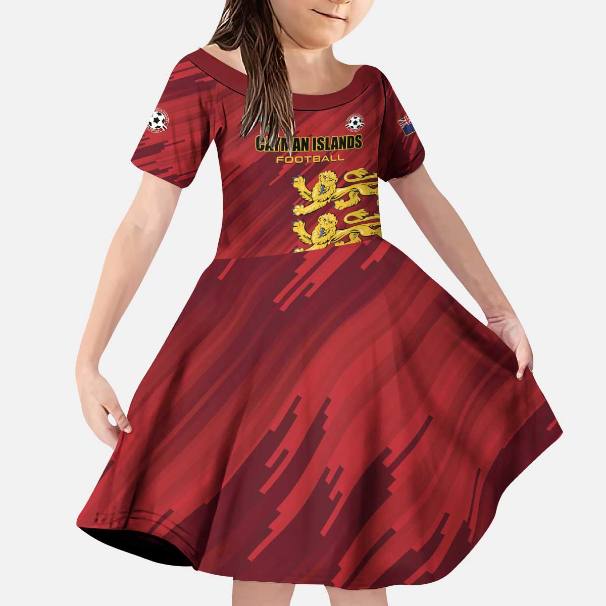 Custom Football Cayman Islands Kid Short Sleeve Dress The Turtles Come On - Wonder Print Shop
