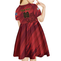 Custom Football Cayman Islands Kid Short Sleeve Dress The Turtles Come On - Wonder Print Shop