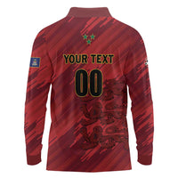 Custom Football Cayman Islands Long Sleeve Polo Shirt The Turtles Come On - Wonder Print Shop