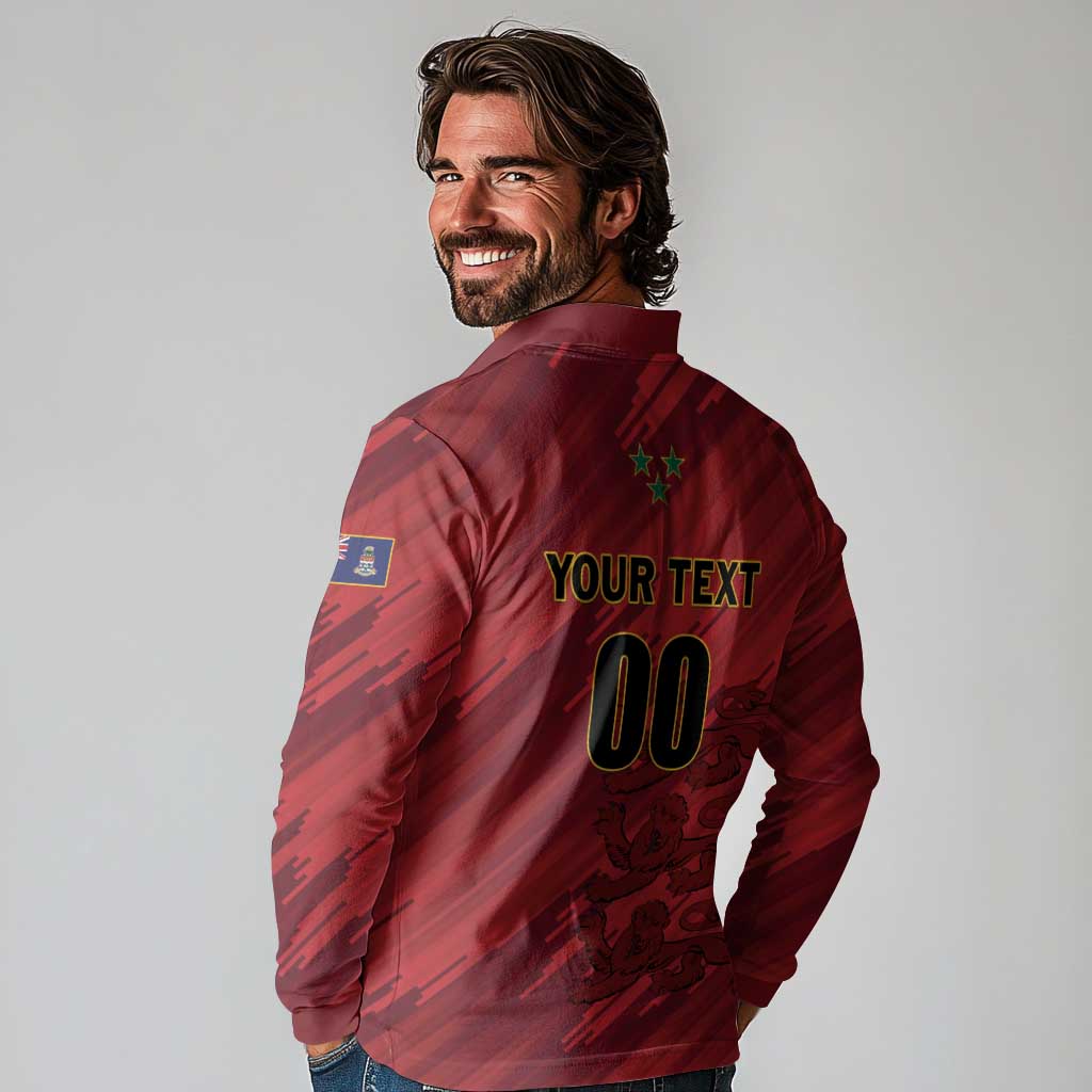 Custom Football Cayman Islands Long Sleeve Polo Shirt The Turtles Come On - Wonder Print Shop