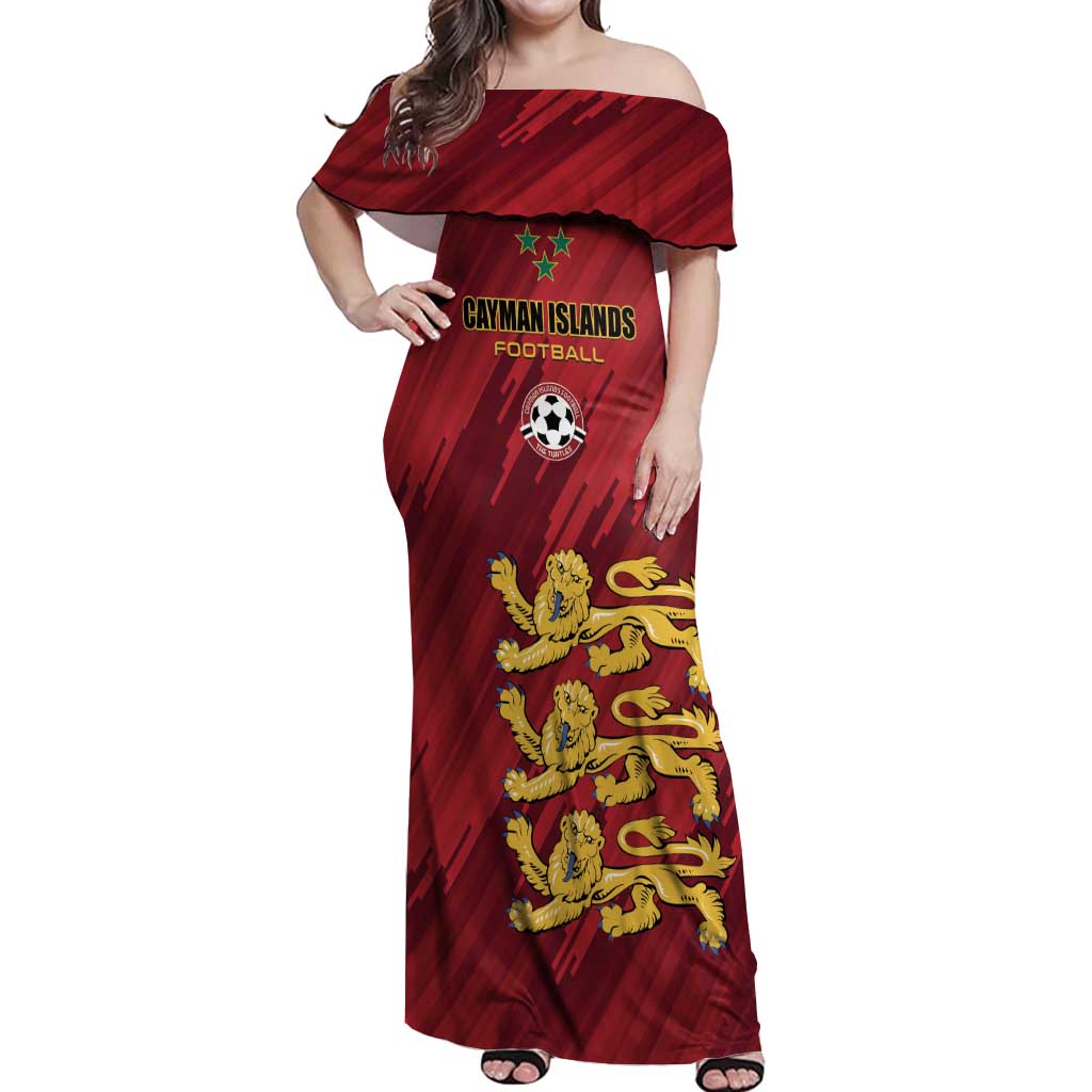 Custom Football Cayman Islands Off Shoulder Maxi Dress The Turtles Come On - Wonder Print Shop