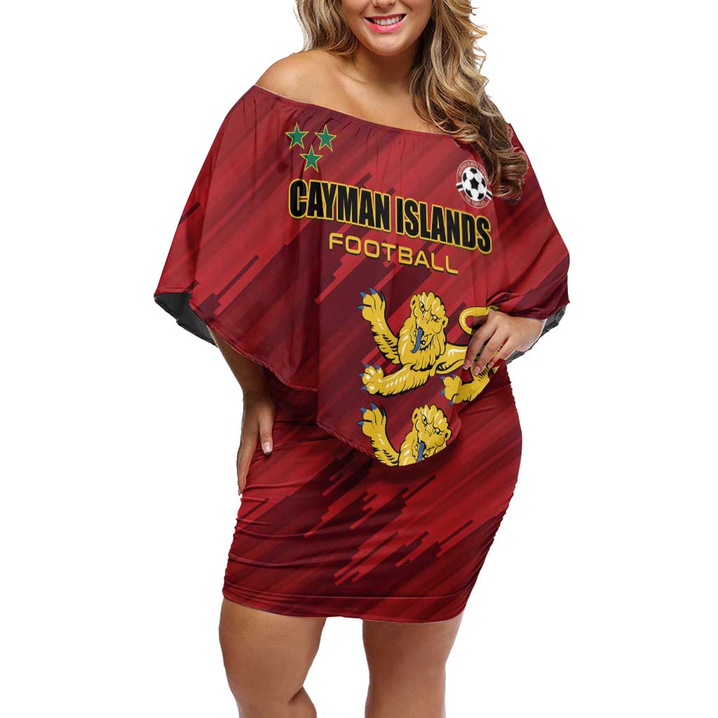Custom Football Cayman Islands Off Shoulder Short Dress The Turtles Come On - Wonder Print Shop