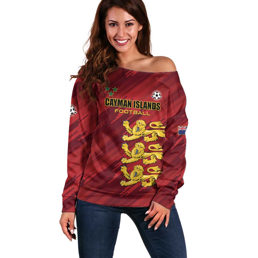 Custom Football Cayman Islands Off Shoulder Sweater The Turtles Come On - Wonder Print Shop