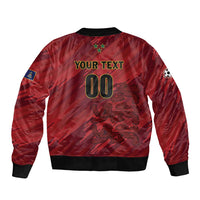 Custom Football Cayman Islands Sleeve Zip Bomber Jacket The Turtles Come On - Wonder Print Shop