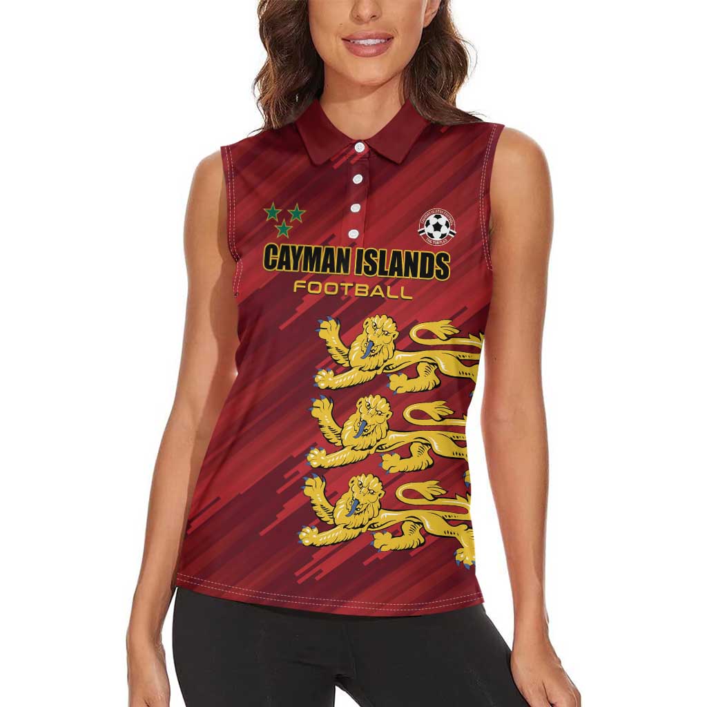 Custom Football Cayman Islands Women Sleeveless Polo Shirt The Turtles Come On - Wonder Print Shop