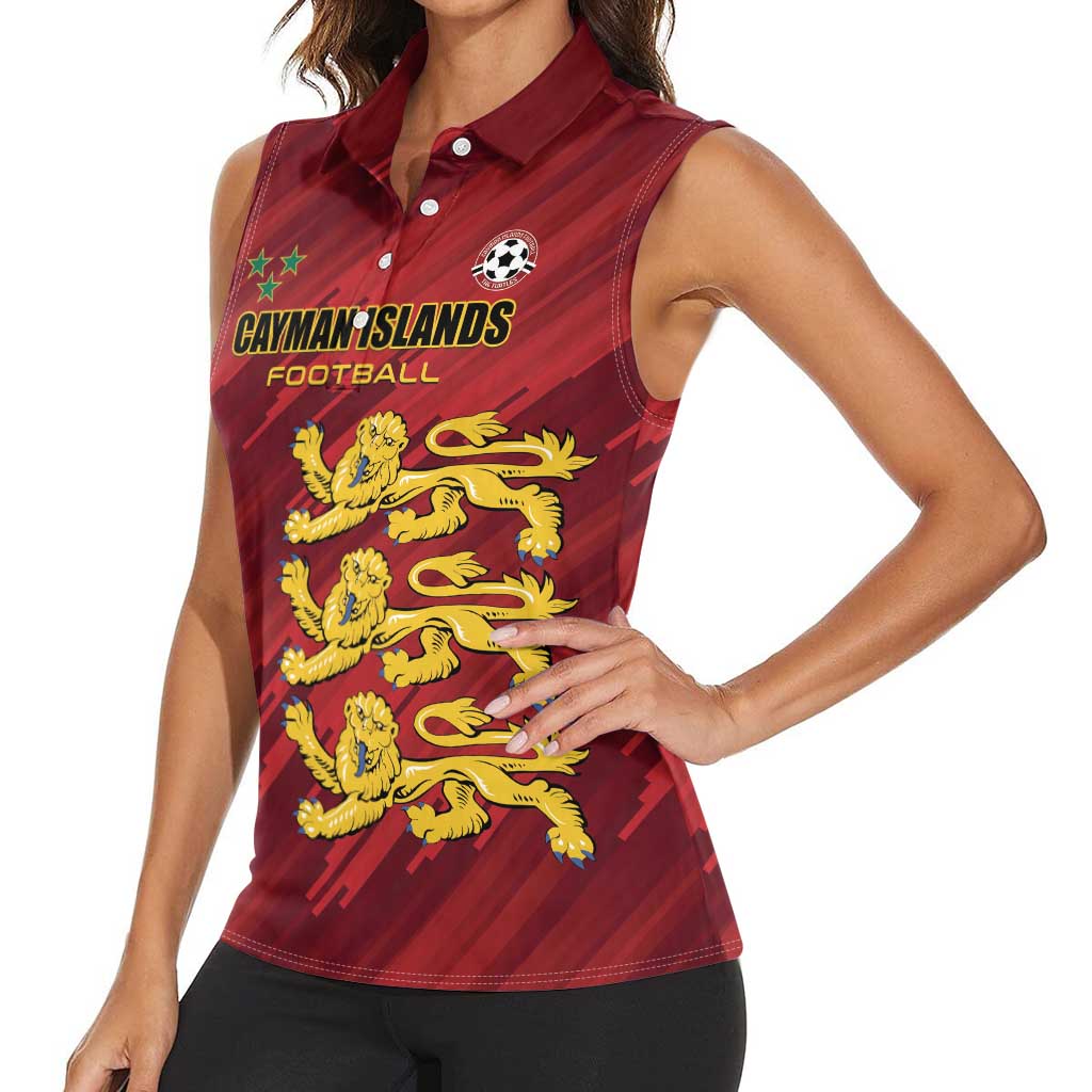 Custom Football Cayman Islands Women Sleeveless Polo Shirt The Turtles Come On - Wonder Print Shop