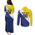 Custom Football Bonaire Couples Matching Puletasi and Long Sleeve Button Shirt Boneiru Caribbean Warriors - Wonder Print Shop