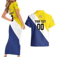 Custom Football Bonaire Couples Matching Short Sleeve Bodycon Dress and Hawaiian Shirt Boneiru Caribbean Warriors - Wonder Print Shop