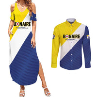 Custom Football Bonaire Couples Matching Summer Maxi Dress and Long Sleeve Button Shirt Boneiru Caribbean Warriors - Wonder Print Shop
