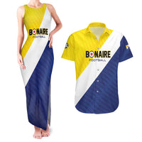Custom Football Bonaire Couples Matching Tank Maxi Dress and Hawaiian Shirt Boneiru Caribbean Warriors - Wonder Print Shop