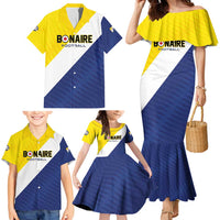 Custom Football Bonaire Family Matching Mermaid Dress and Hawaiian Shirt Boneiru Caribbean Warriors - Wonder Print Shop