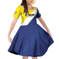 Custom Football Bonaire Family Matching Off Shoulder Short Dress and Hawaiian Shirt Boneiru Caribbean Warriors - Wonder Print Shop