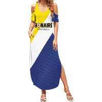 Custom Football Bonaire Family Matching Summer Maxi Dress and Hawaiian Shirt Boneiru Caribbean Warriors - Wonder Print Shop