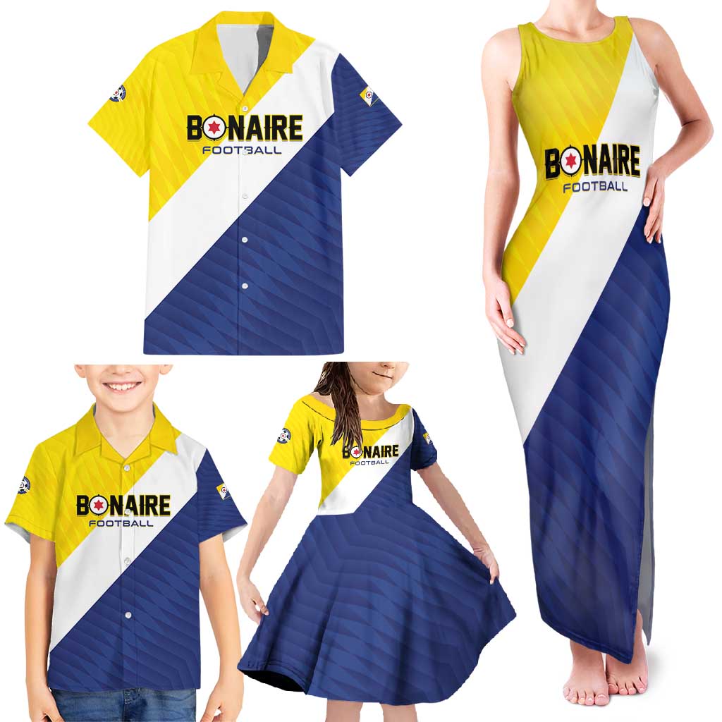 Custom Football Bonaire Family Matching Tank Maxi Dress and Hawaiian Shirt Boneiru Caribbean Warriors - Wonder Print Shop