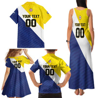 Custom Football Bonaire Family Matching Tank Maxi Dress and Hawaiian Shirt Boneiru Caribbean Warriors - Wonder Print Shop